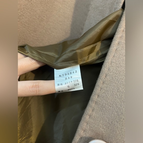 Golden brown cashmere wool blended coat - Picture 4 of 4